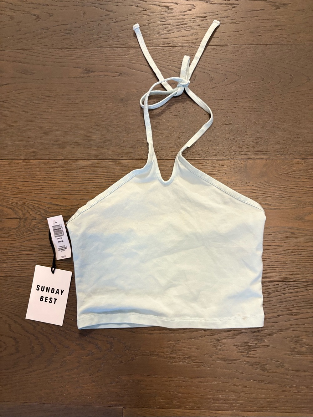 Aritzia Sunday Best brand aqua halter top XS NWT